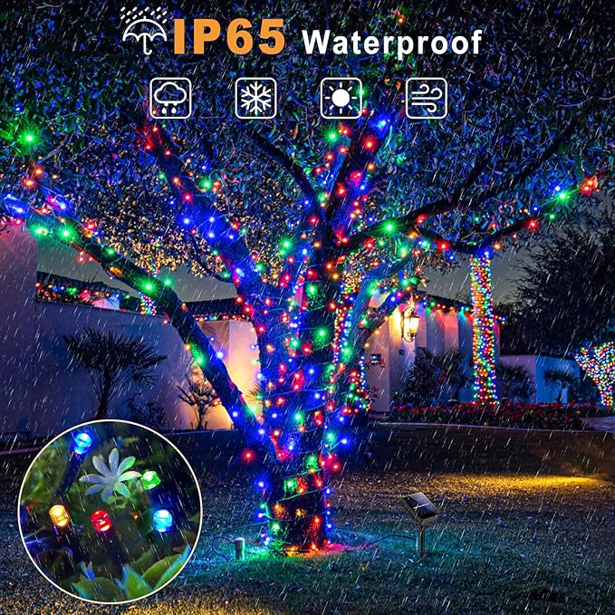 2 Pack Solar for Outside, Each 79Ft 240 LED Solar Lights Outdoor, 8 Modes Waterproof Solar Powered Twinkle Lights for Backyard Patio Tree Party Garden Decoration, Multicolor
