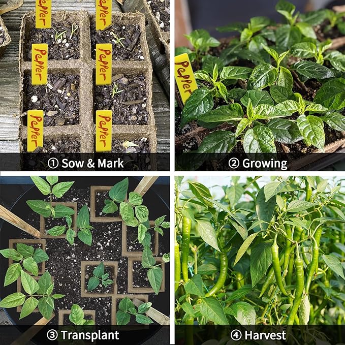 400Cells Seedling Start Trays with Drain Holes,40pcs Peat Pots Seedling Pots Biodegradable,Seedling Starter Kit,Organic Germination Plant Starter Trays(400xLabels,2xTransplant Tools,1xSpray Bottle)
