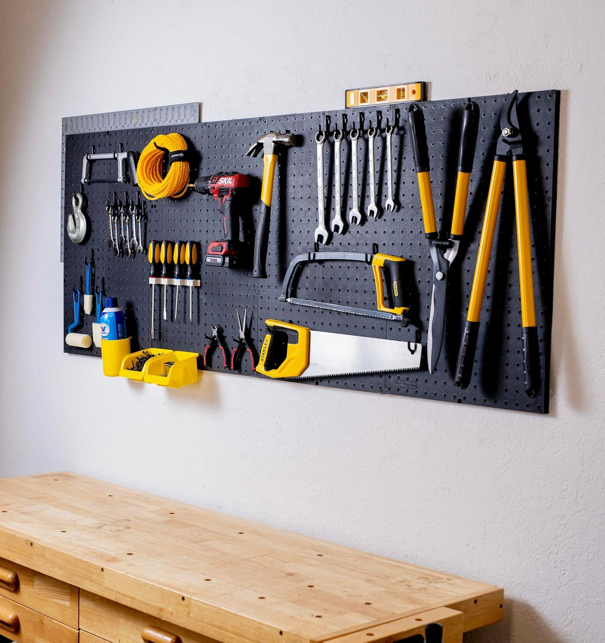 WallPeg Pegboard Kit - 3 ea. 24"x16" Black Peg Boards Panels - Made in USA