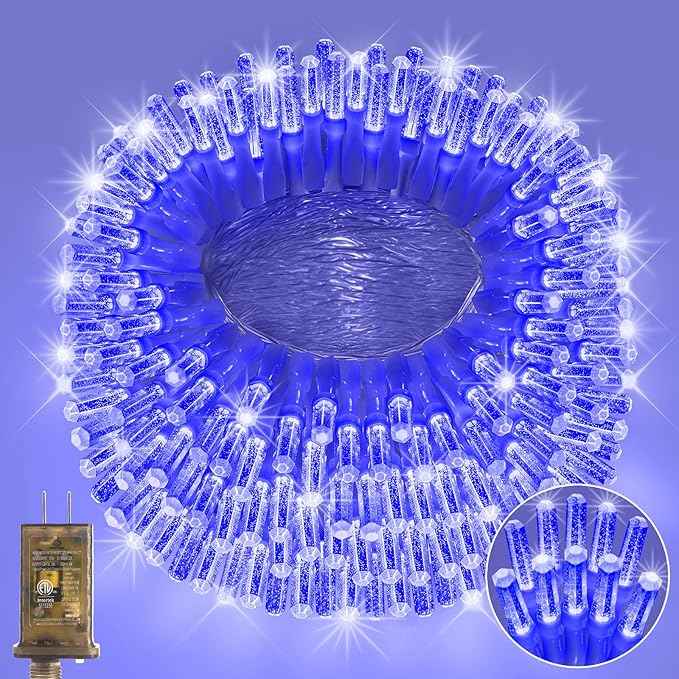 Heceltt 360 LED 118 FT String Lights Outdoor, 8 Modes Easter Lights Plug in, IP44 Waterproof Led String Lights with Timer and Memory for Easter Yard Party Garden Decorations (Blue)