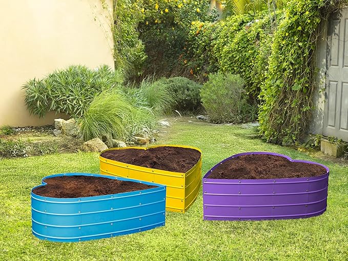 Galvanized Raised Garden Beds Outdoor // Planter Raised Beds for Gardening, Vegetables, Flowers // Large Metal Garden Box (Teal) // Tool-Free Assembly