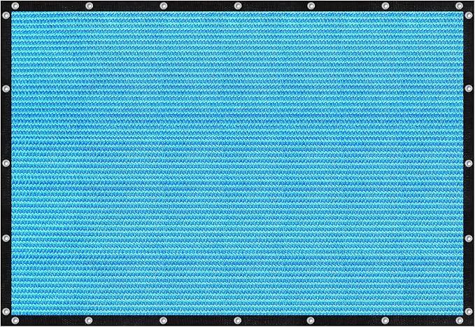 VICLLAX Shade Fabric Sun Shade Cloth with Every 2 FT Grommets for Patio Garden Pergola Cover Canopy 10x16 FT, Mixed Turquoise