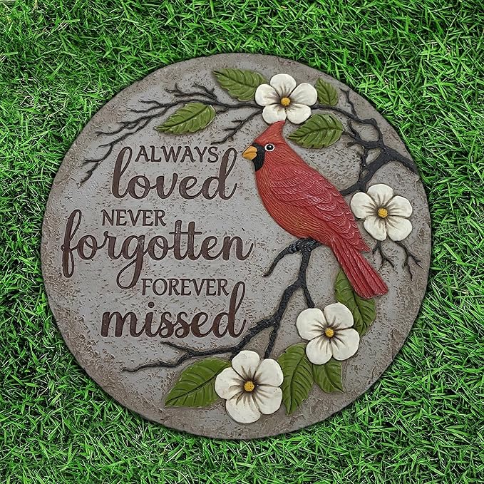 Cardinal Memorial Stones, Garden Memorial Stones for Loved Ones, Garden Stones in Memory of Loved Ones, Sympathy Gifts, Memorial Gifts Loss of Mother, Father TNS5