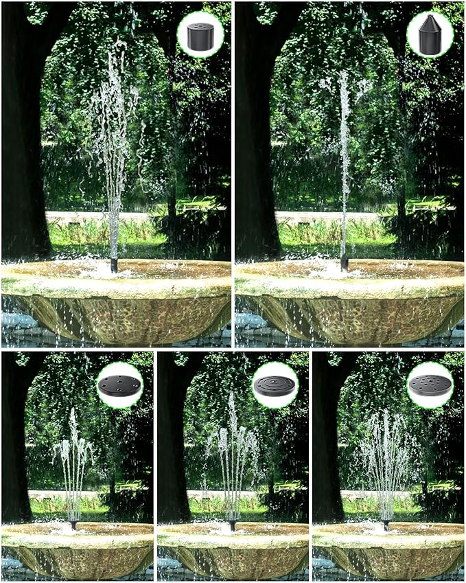 Biling Solar Water Pump for Bird Bath, 6.5W Solar Panel Kit Outdoor Solar Fountain with DIY 5ft Tubing for Small Ponds Garden and Pool