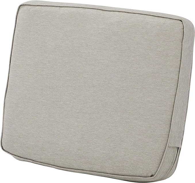 Classic Accessories Montlake Water-Resistant 21 x 22 x 4 Inch Patio Lounge Back Cushion, Heather Grey, Outdoor Loveseat Cushions