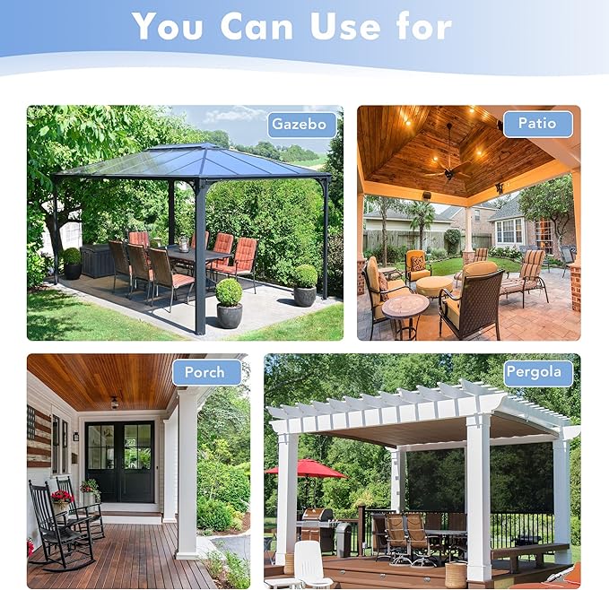 HolidayIdeas Outdoor Sheer Curtains for Patio Waterproof, 2 Panels - 54 x 120 Inch - Grey Light Filtering Voile Outside Curtains Grommet Drapes for Front Porch, Gazebo, Pergola, Backyard