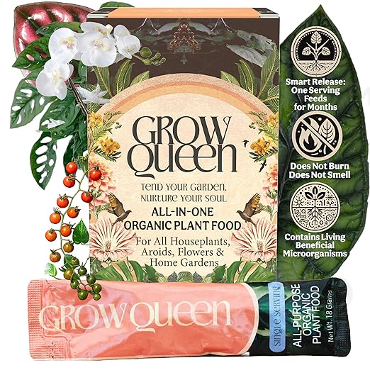 All-in-One Complete Organic Plant Food, Indoor Plant Food for Houseplants, Organic Fertilizer for Vegetable Gardens, 7 Formulated Single Servings Feeds 14 gal Fast and Slow Release