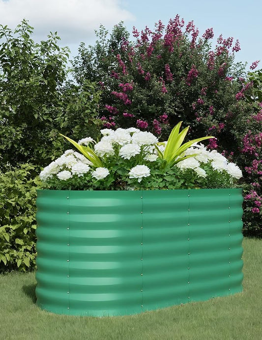 4x2x2 ft Raised Garden Bed,Galvanized Raised Planter Boxes Outdoor with Easy Assembly, Large Garden Bed for Vegetables, Fruits, Flower,Raised Garden Bed,Green