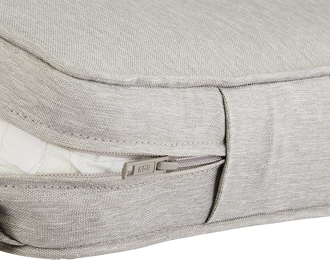 Classic Accessories Montlake Water-Resistant 25 x 18 x 4 Inch Patio Lounge Back Cushion, Heather Grey, Outdoor Loveseat Cushions