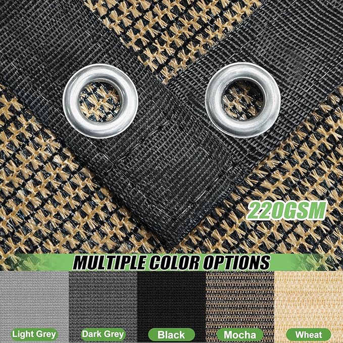 Outdoor 90% Sun Shade Cloth with Grommets, 14 X 23 FT Pergola Shade Cover for Garden Patio Carport Kennel Swimming Pool, Mocha (We Make Custom Size)