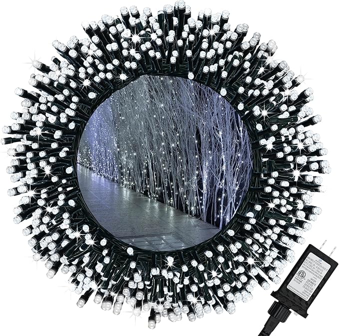 Christmas Lights,100 LED 39FT Outdoor/Indoor Christmas Lights Plug in with 8 Modes & Timer & Memory Function, Waterproof Christmas Lights Outdoor for Holiday Party Christmas Tree Decor