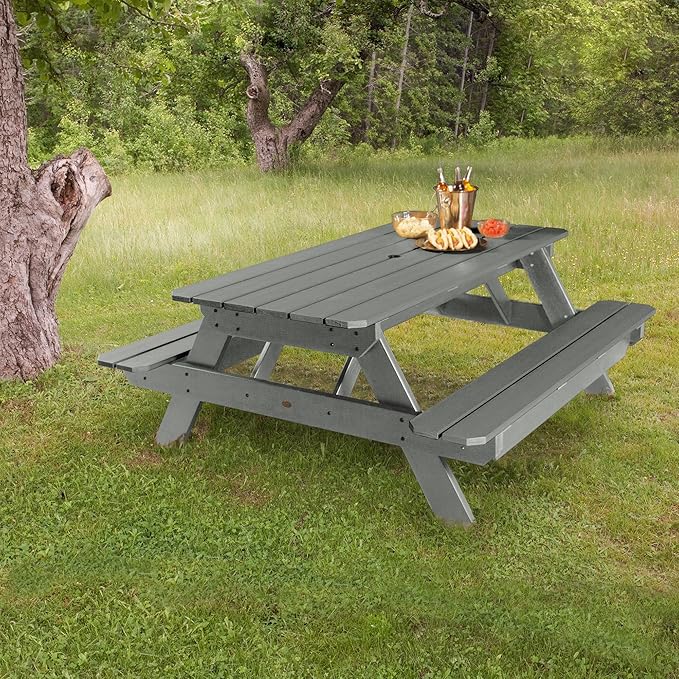 highwood Hometown Picnic Table, 6 Foot, Coastal Teak