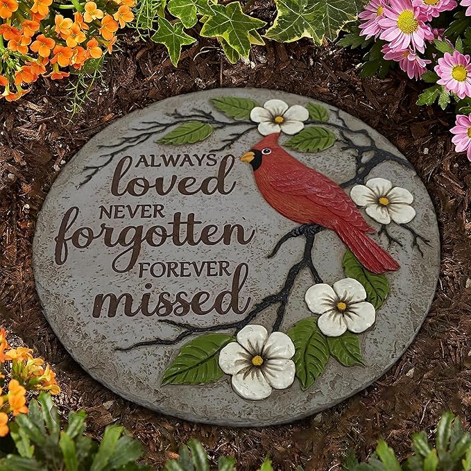 Cardinal Memorial Stones, Garden Memorial Stones for Loved Ones, Garden Stones in Memory of Loved Ones, Sympathy Gifts, Memorial Gifts Loss of Mother, Father TNS5