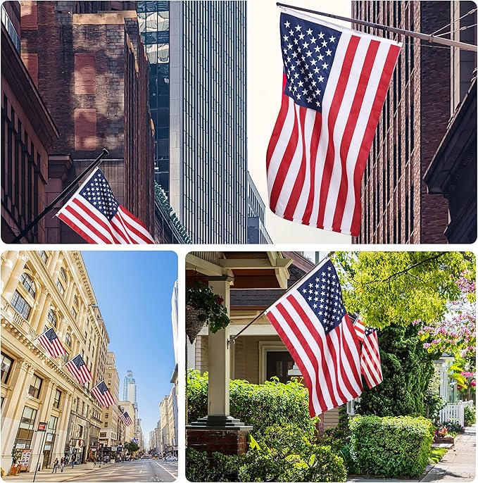 American Flag 4x6 Ft, USA US Flags Outdoor, Heavy Duty Durable, Embroidered Stars, Sewn Stripes and Brass Grommets
