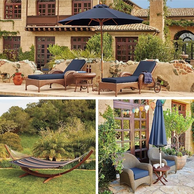 Classic Accessories Montlake Water-Resistant 23 x 20 x 4 Inch Patio Lounge Back Cushion, Heather Indigo Blue, Outdoor Loveseat Cushions