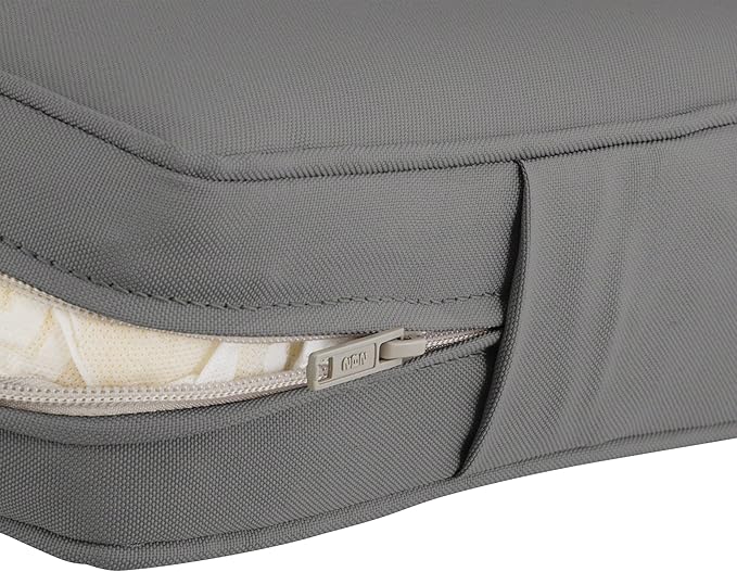 Classic Accessories Montlake Water-Resistant 25 x 22 x 4 Inch Patio Lounge Back Cushion, Light Charcoal Grey, Outdoor Loveseat Cushions