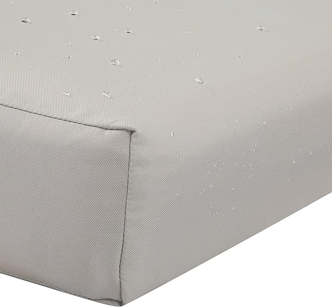 Classic Accessories Ravenna Water-Resistant 19 x 19 x 3 Inch Patio Seat Cushion, Mushroom, Chair Seat Cushion