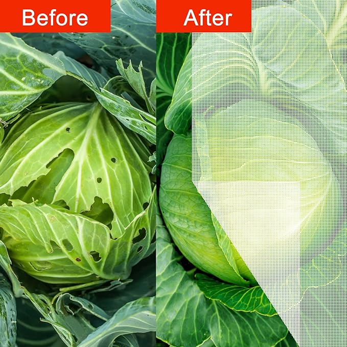 Agfabric Garden Netting 6.5'x30' Insect Pest Barrier Bird Netting for Garden Protection,Row Cover Mesh Netting for Vegetables Fruit Trees and Plants,White