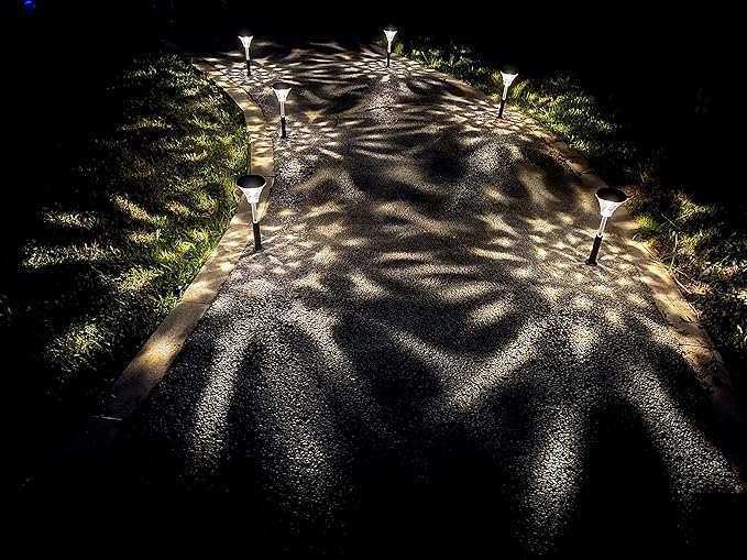 Bright Solar Pathway Lights, 2Pack Warm White/Color Changing Solar Garden Lights, IP67 Waterproof Solar Path Lights, Auto On/Off Solar Outdoor Lights for Walkway Lawn Landscape Decorative