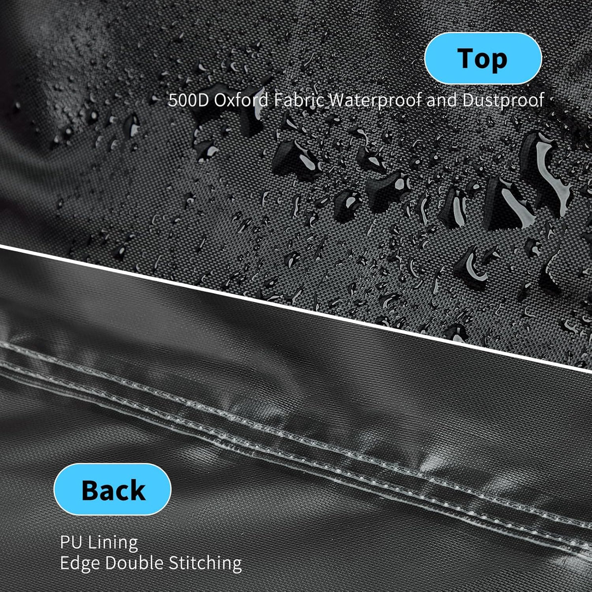 Kingling Grill Cover for Blackstone 1860 2225 On The Go Range Top Combo Griddle, 41 inch Waterproof & Dustproof Outdoor Grill Cover (Cover Only) - Black