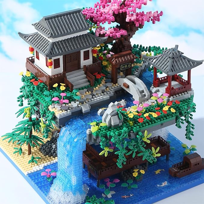 Cherry Blossom Tree Building Set with Gift Box, Original Music Cherry Blossom Tree House(Type :Symphony), Japanese Sakura Tree House Lights Building Kit3320 Pcs, Cherry Bonsai Building Set.