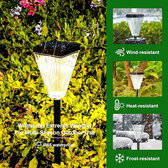 2 Pack Solar Post Lights Outdoor Waterproof IP65 Solar Fence Post Pillar Lights Landscape Stake Decorative Fence Yard Patio Walkway Pathway Light Up to 12 Hrs