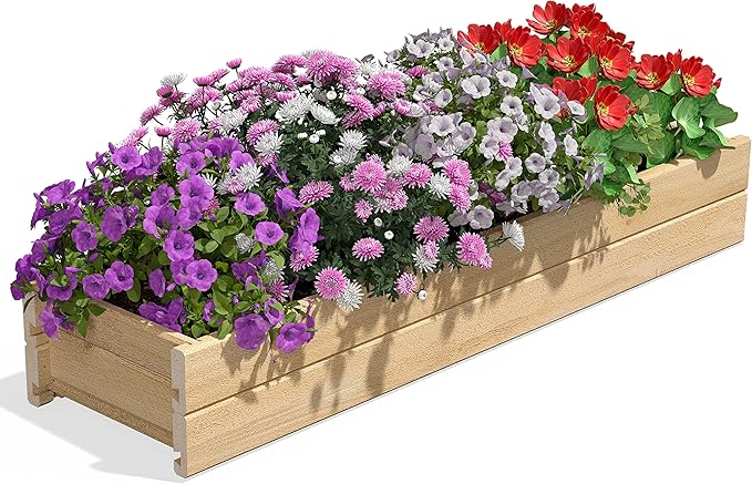 Greenes Fence Cedar Wood Planter Box with Rail Mount Brackets, 46" x 11" x 7" - Made in USA with North American Cedar