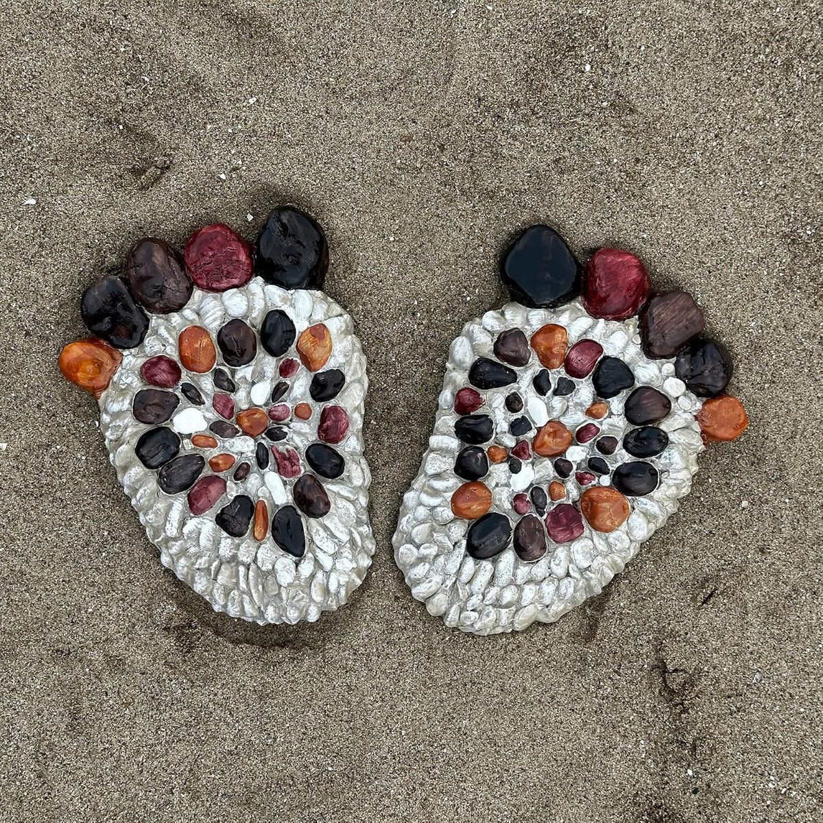 Outdooor Stepping Stones - Decorative Garden Stones for Patio, Deck, Garden or Sidewalk Faux Cobblestone Stepping Stones (Set of 2#B Small Size