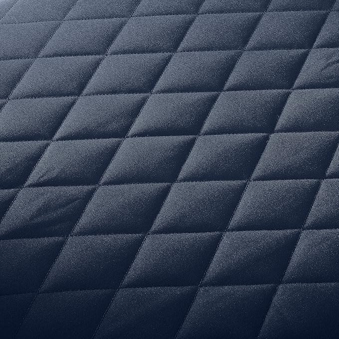 Classic Accessories Montlake FadeSafe Water-Resistant 25 x 22 x 4 Inch Wide Back Patio Quilted Lounge Cushion, Navy