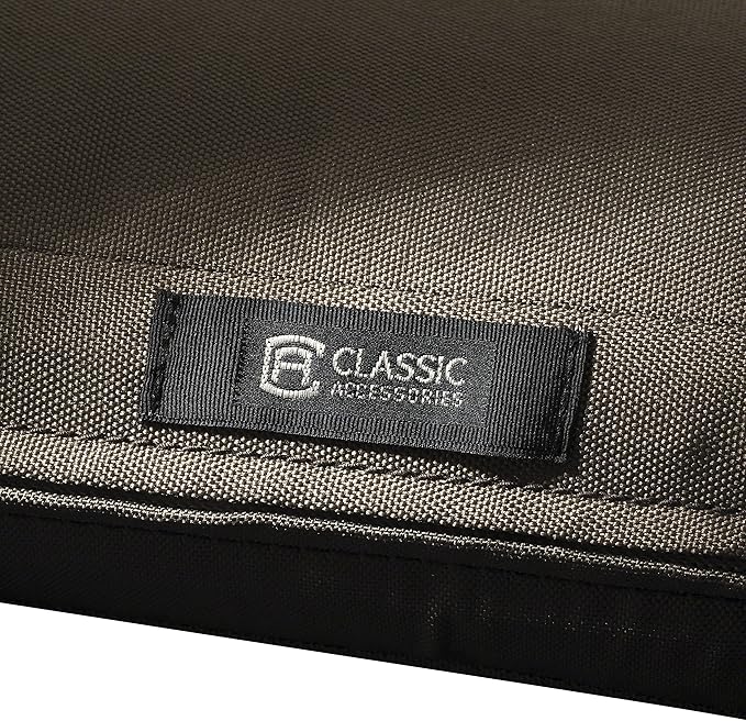 Classic Accessories Ravenna Seat Cushion, 17"W x 15"D x 2"Thick, Dark Taupe